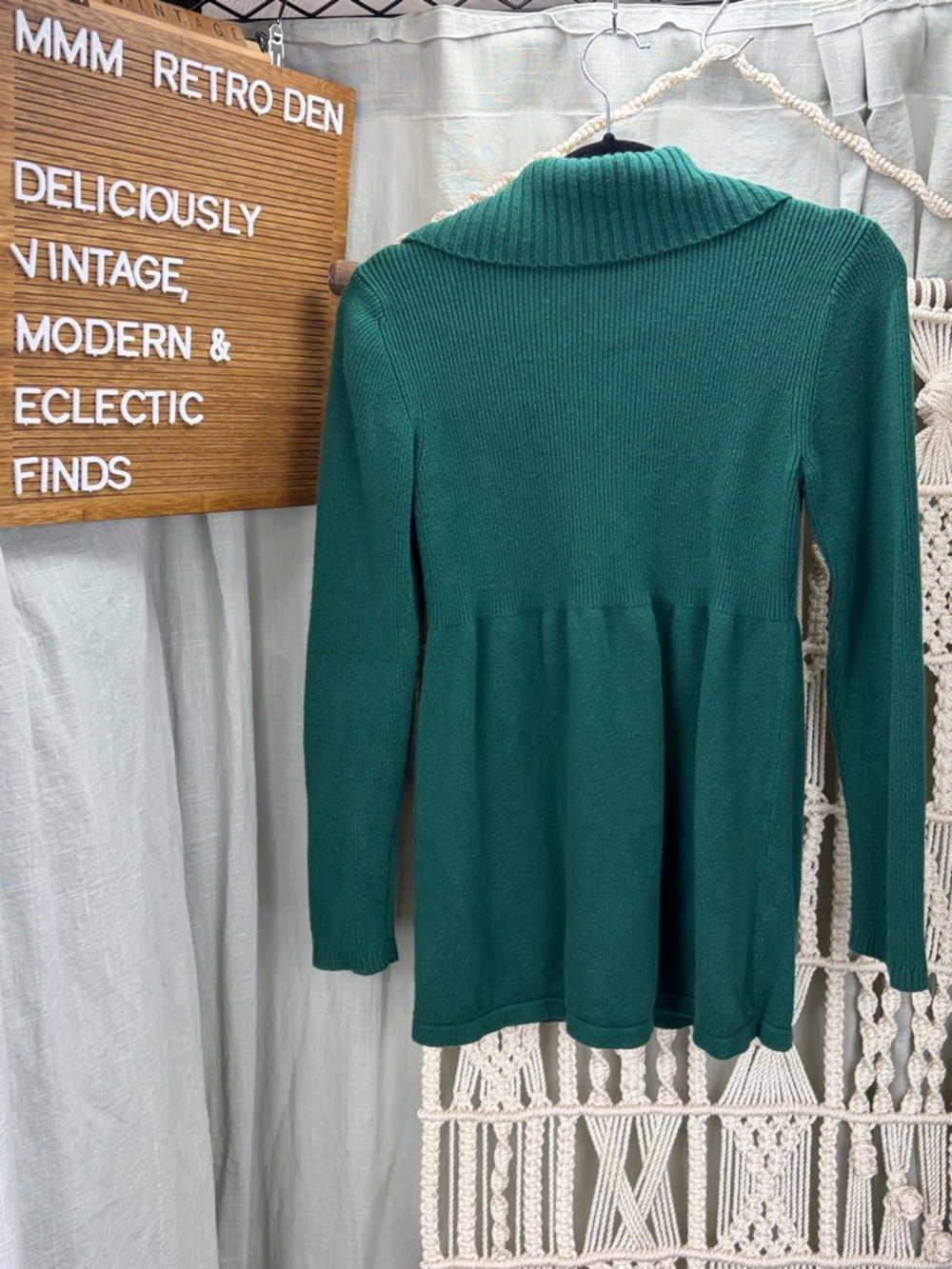 Alfani Women's Emerald Green Shawl Collar Cardigan | Medium - Picture 5 of 7